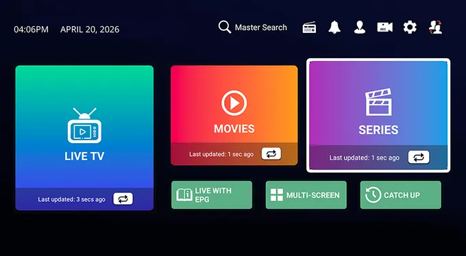 Interface de l'application de lecture utilisée avec l'abonnement Mon Abonnement IPTV